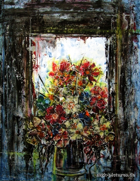 Blumen am Fensterbrett (Acryl 60x44cm)
