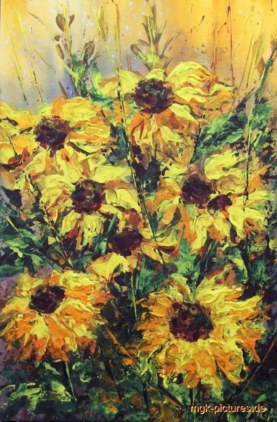 Sonnenblumen
Acryl auf Malkarton 60x40cm (2021)
