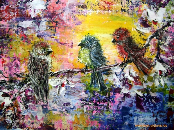 Meine Seelenvögel
Acryl auf Malkarton 50x70cm (2019)
